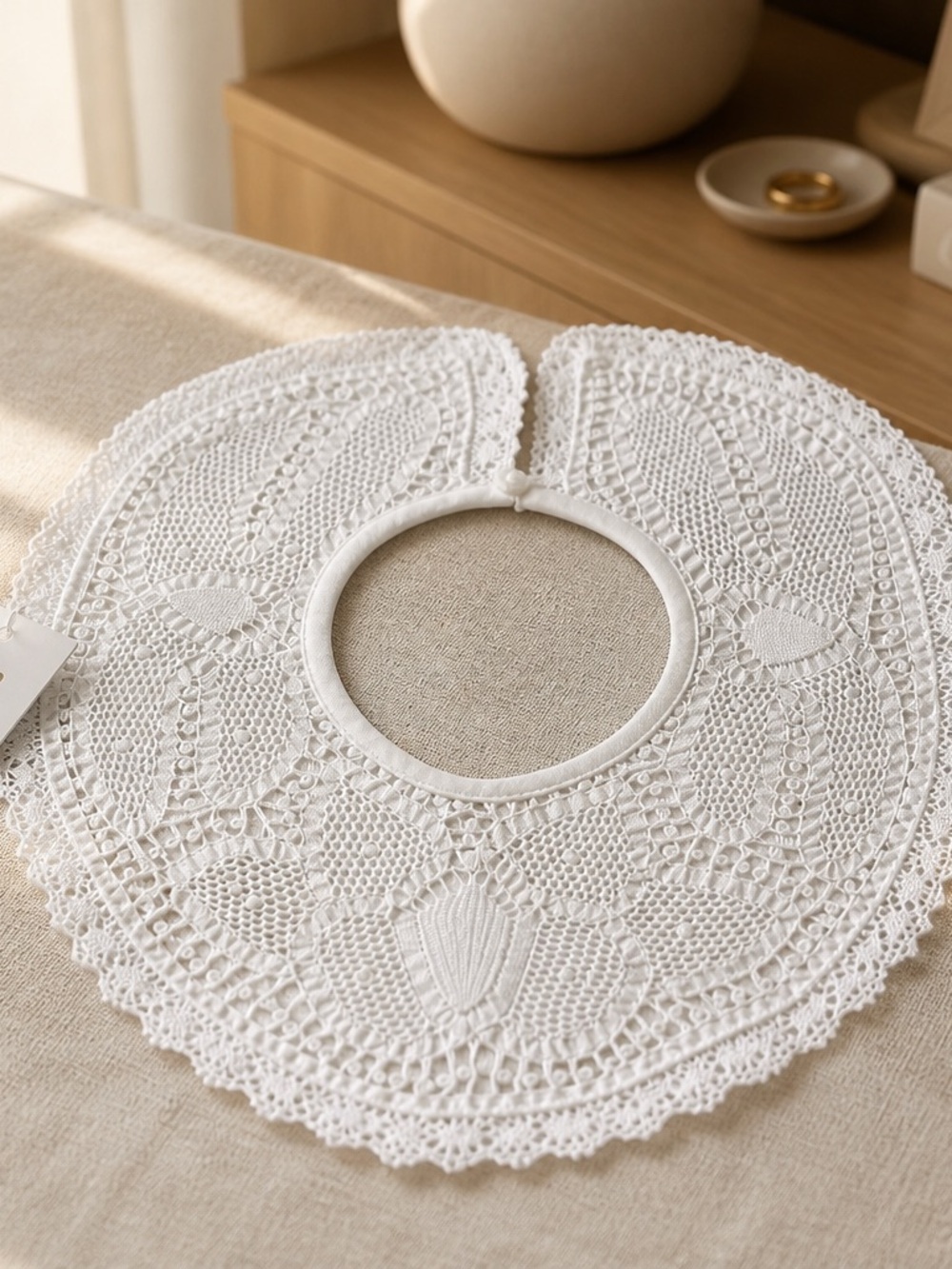 Vintage Crochet Lace Detachable Collar for Infant Christening/Blessing   Rare.